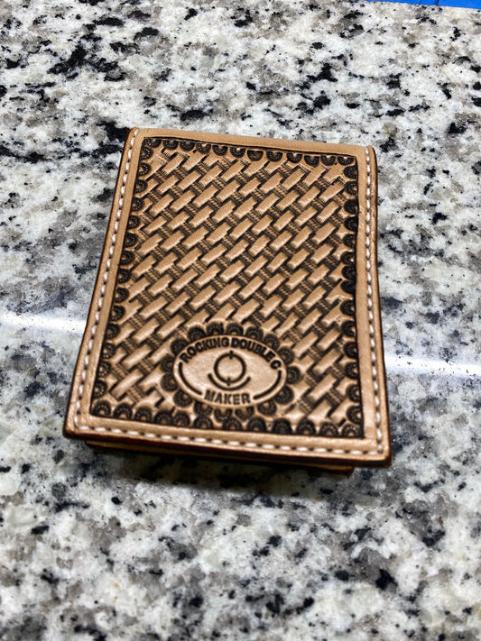 Money Clip Wallet- Basket Weave