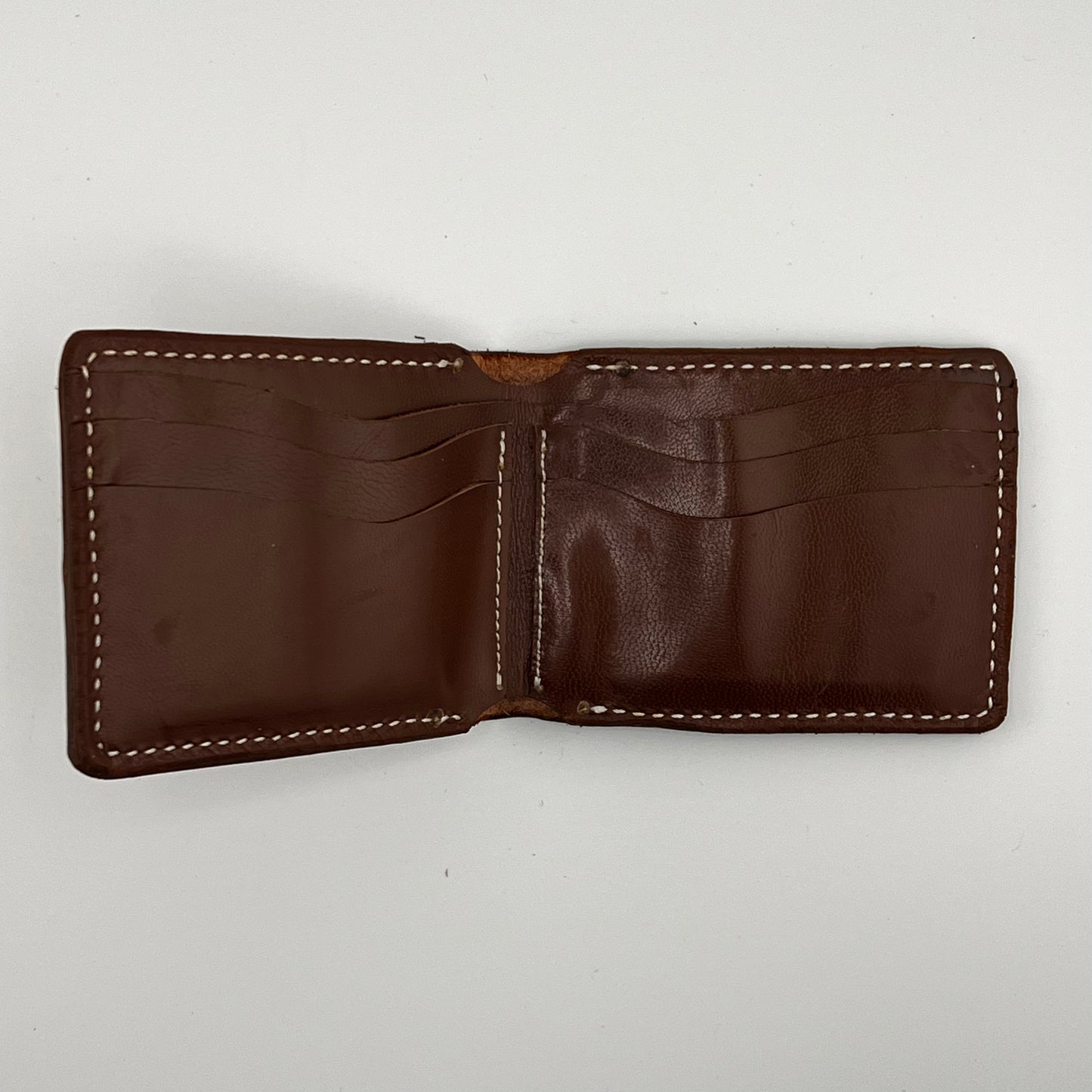 Bifold Wallet - Floral tooled Two Tone Brown