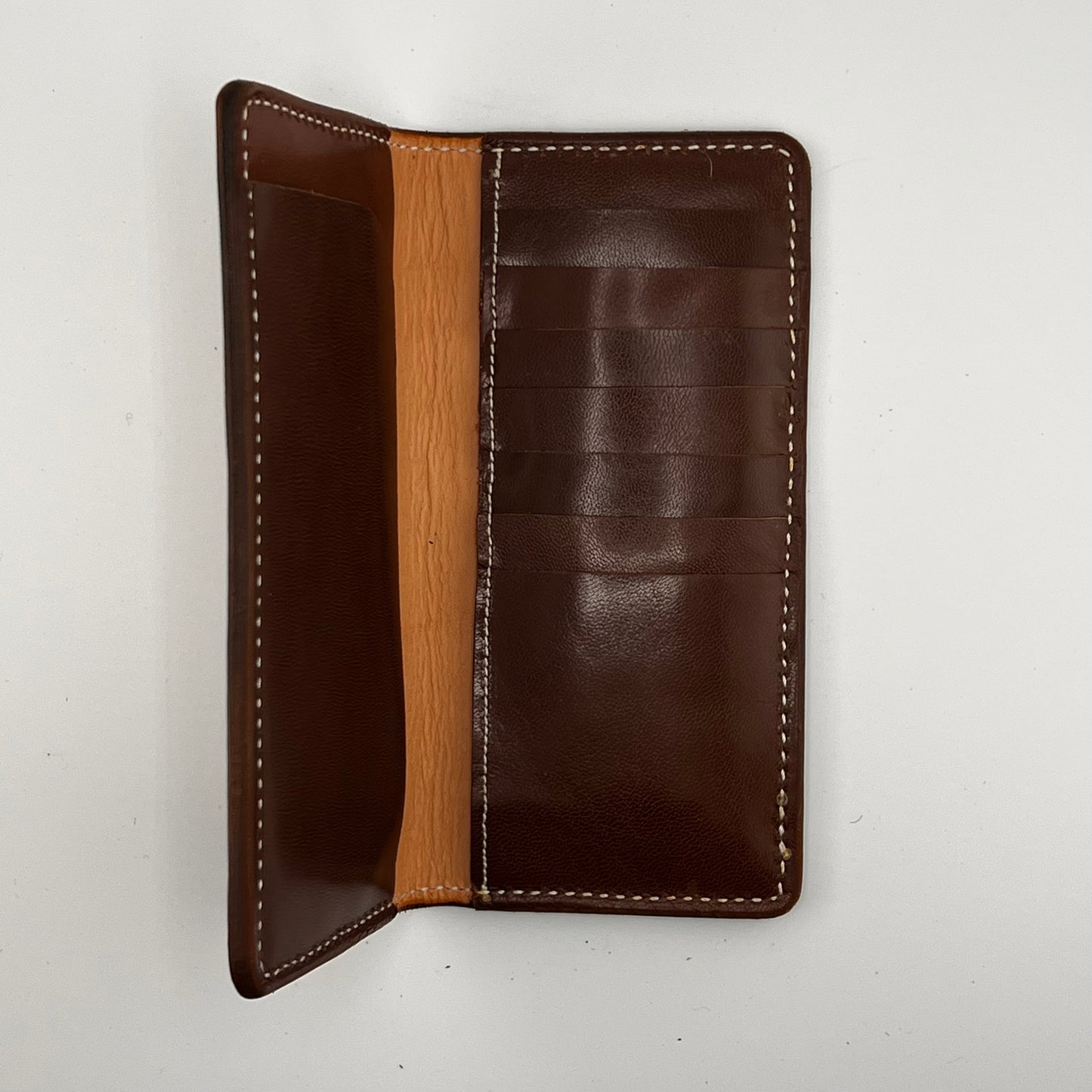 Floral Tooled Roper Wallet - Two Tone Brown